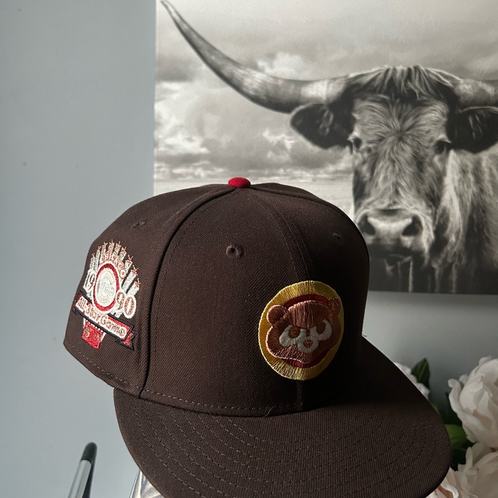 New Era Brown and Red Hat with Decorative Patches